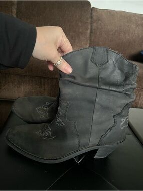 Where are my cowgirls! Santa Fe Boot Co Black Leather Western Boots Women’s 8.5